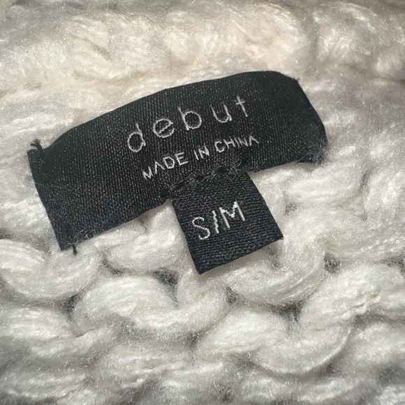 Debut Chunky Knit Ribbon Bow Cardigan – Cream, S/M - Picture 4 of 4